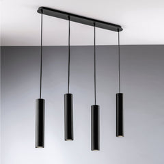 SOSPENSIONE FLUKE TONDA NERA 4XGU10 68X7X200CM