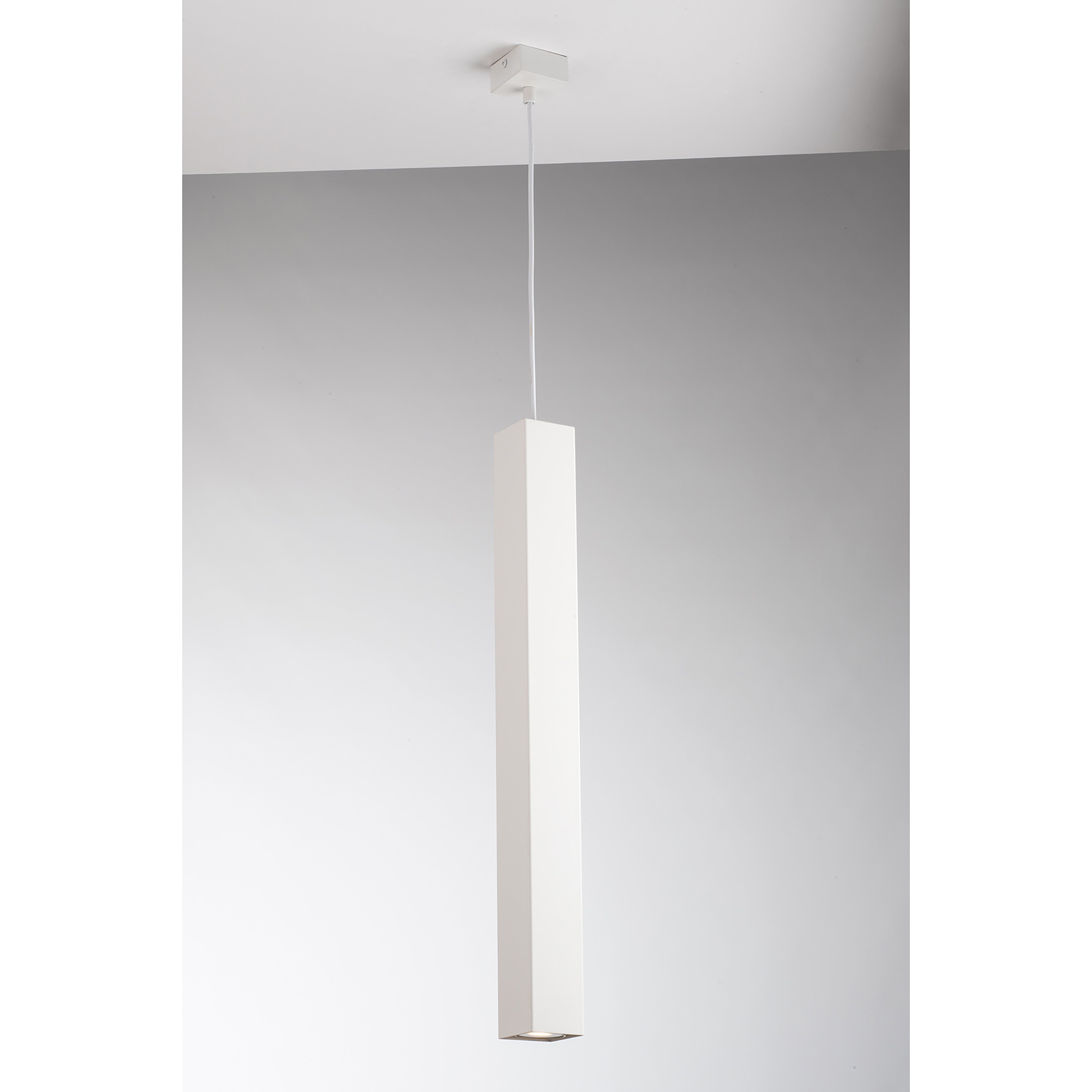 SOSPENSIONE FLUKE QUADRATA BIANCA 1XGU10 6X6X60CM