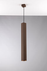 SOSPENSIONE FLUKE QUADRATA CORTEN 1XGU10 6X6X60CM