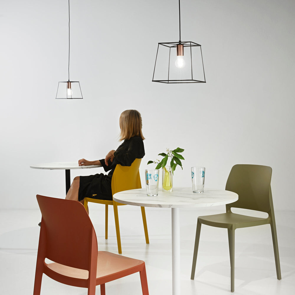 SOSPENSIONE HARLEM NERA/RAME 1XE27 25 25X125CM