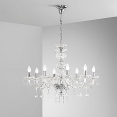 LAMPADARIO INCANTO CROMO 8XE14 83X154CM