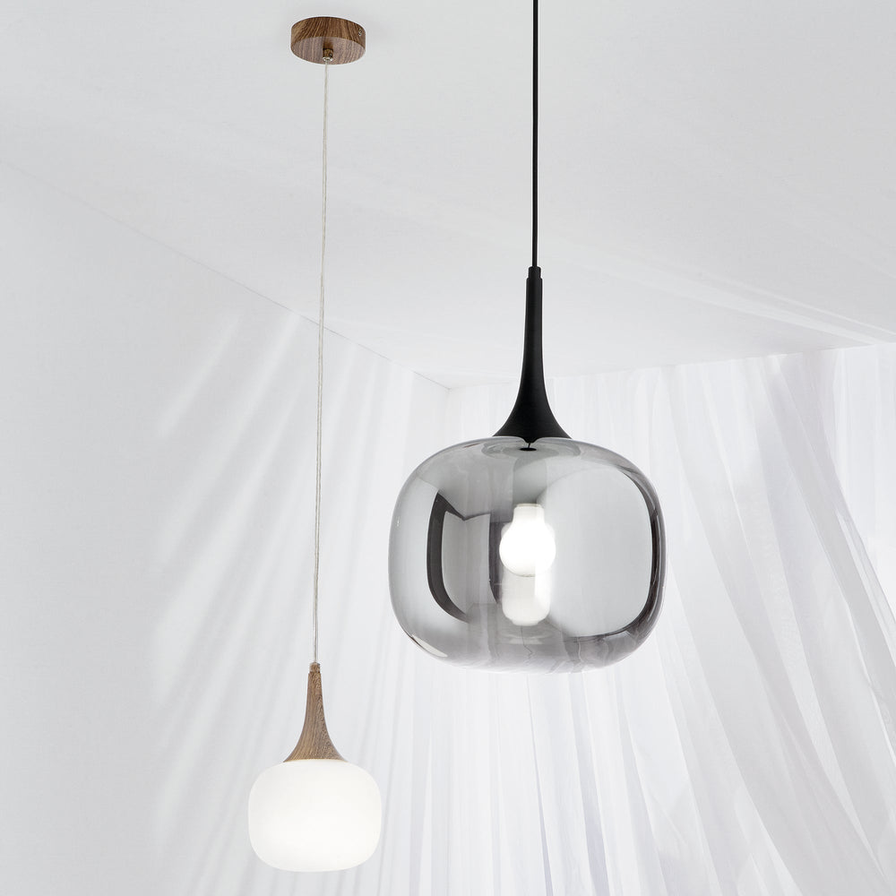 SOSPENSIONE JAIPUR BIANCA/LEGNO 1XE27 30X30X150CM