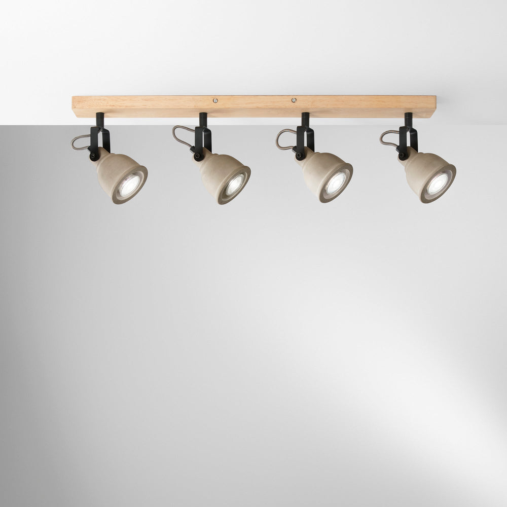 APPLIQUE KISA GRIGIA/LEGNO 4XGU10 70X8X15,9CM