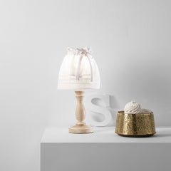 LUME LULLABY BIANCO CON LEGNO 1XE14 18X34CM