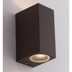 APPLIQUE BIEMISSIONE QUBO CORTEN 2XGU10 IP54 6,7X9,3X15,1CM