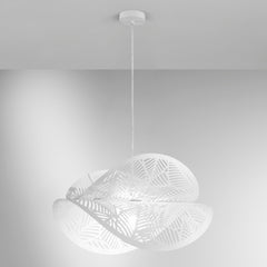 SOSPENSIONE RHEI-LEAF BIANCA DOPPIO DIFFUSORE 1XE27 60X33X150CM