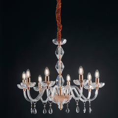 LAMPADARIO RIFLESSO ORO 8XE14 83X190CM
