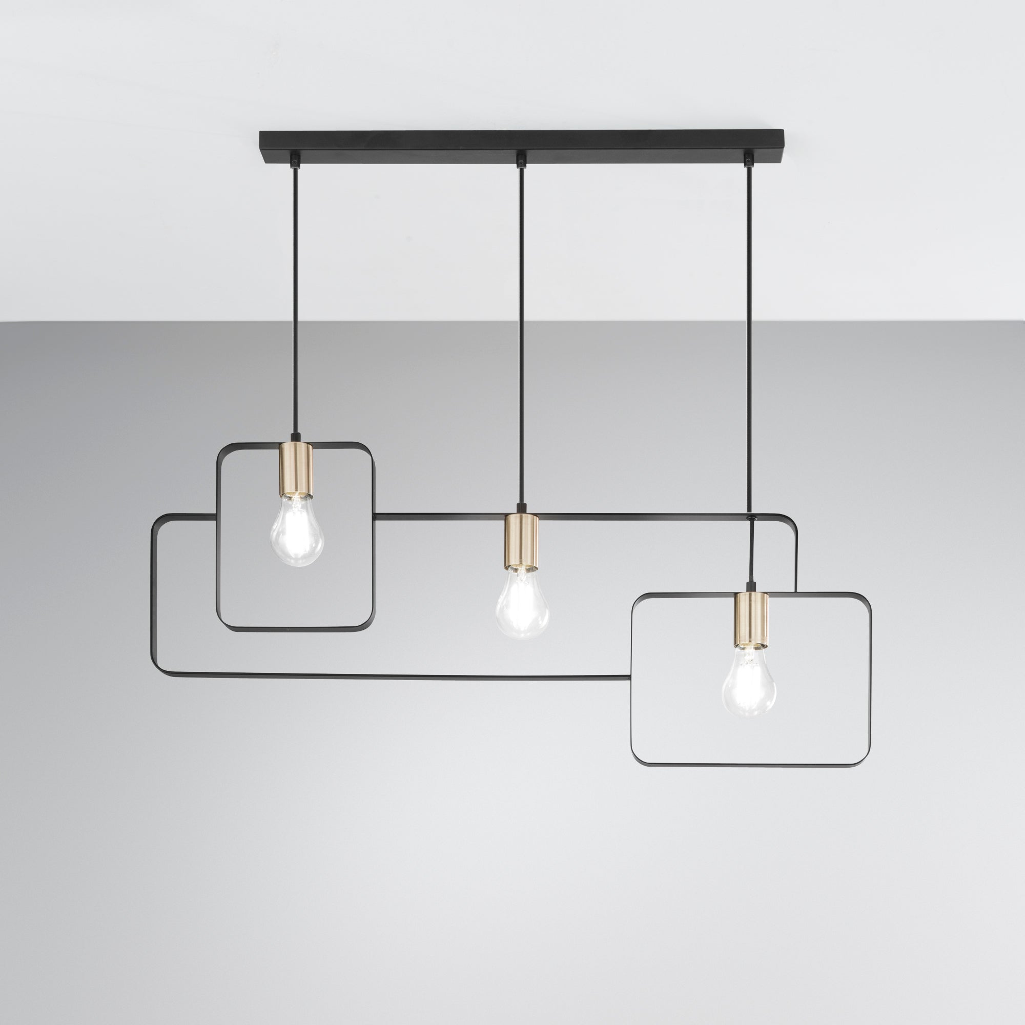 SOSPENSIONE SMITH NERA/ORO 3XE27 88,5X150CM