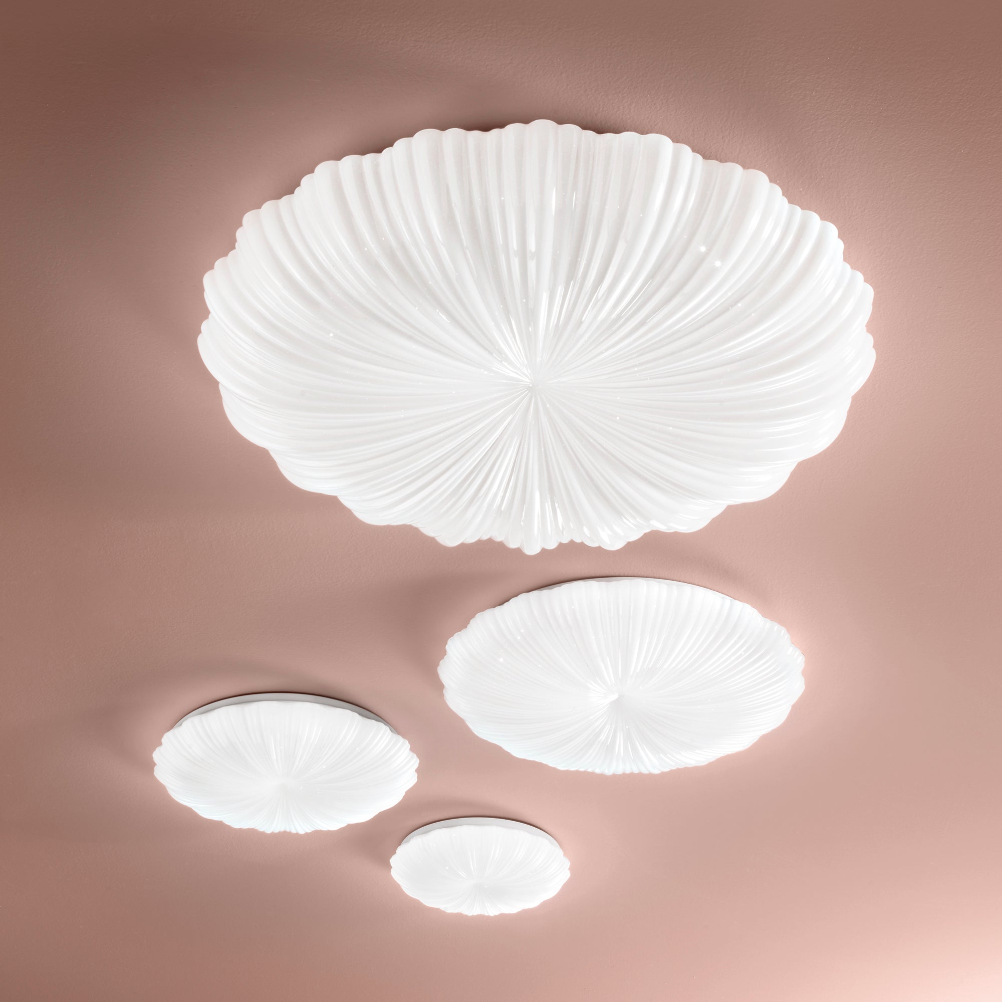 PLAFONIERA LED SPRING BIANCA 66W 6540LM CCT WI-FI CON TELECOMANDO 76X76X15,5CM