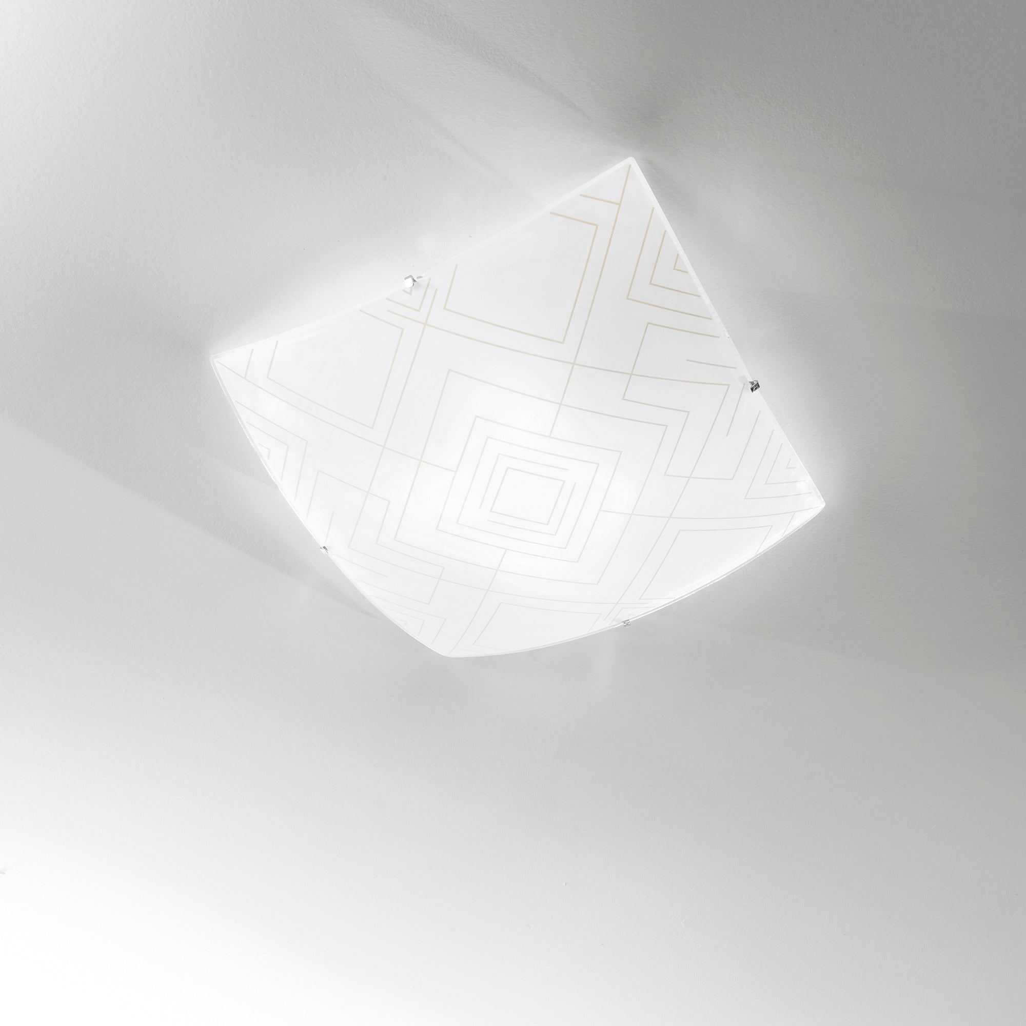 PLAFONIERA VECTOR BIANCA/GRIGIA 4XE27 50X50X12CM
