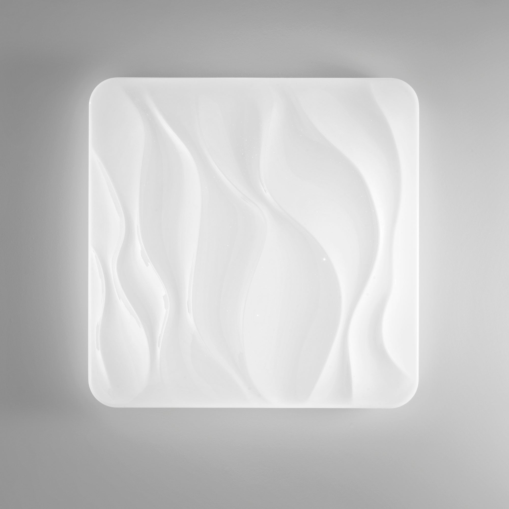 PLAFONIERA LED WAVE BIANCA 66W 6540LM CCT DIMMERABILE WI-FI CON TELECOMANDO 64X10X64CM
