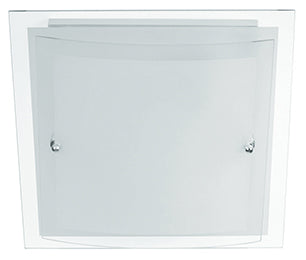 PLAFONIERA DRITTA/CURVA BIANCA 2XE27 30X11X30CM