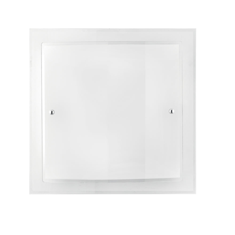 PLAFONIERA DRITTA/CURVA BIANCA 2XE27 40X11,3X40CM