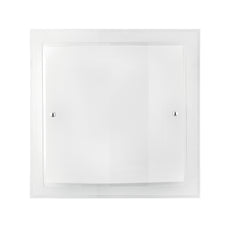 "Plafoniera DRITTA CURVA in vetro bianco 40x40 cm."