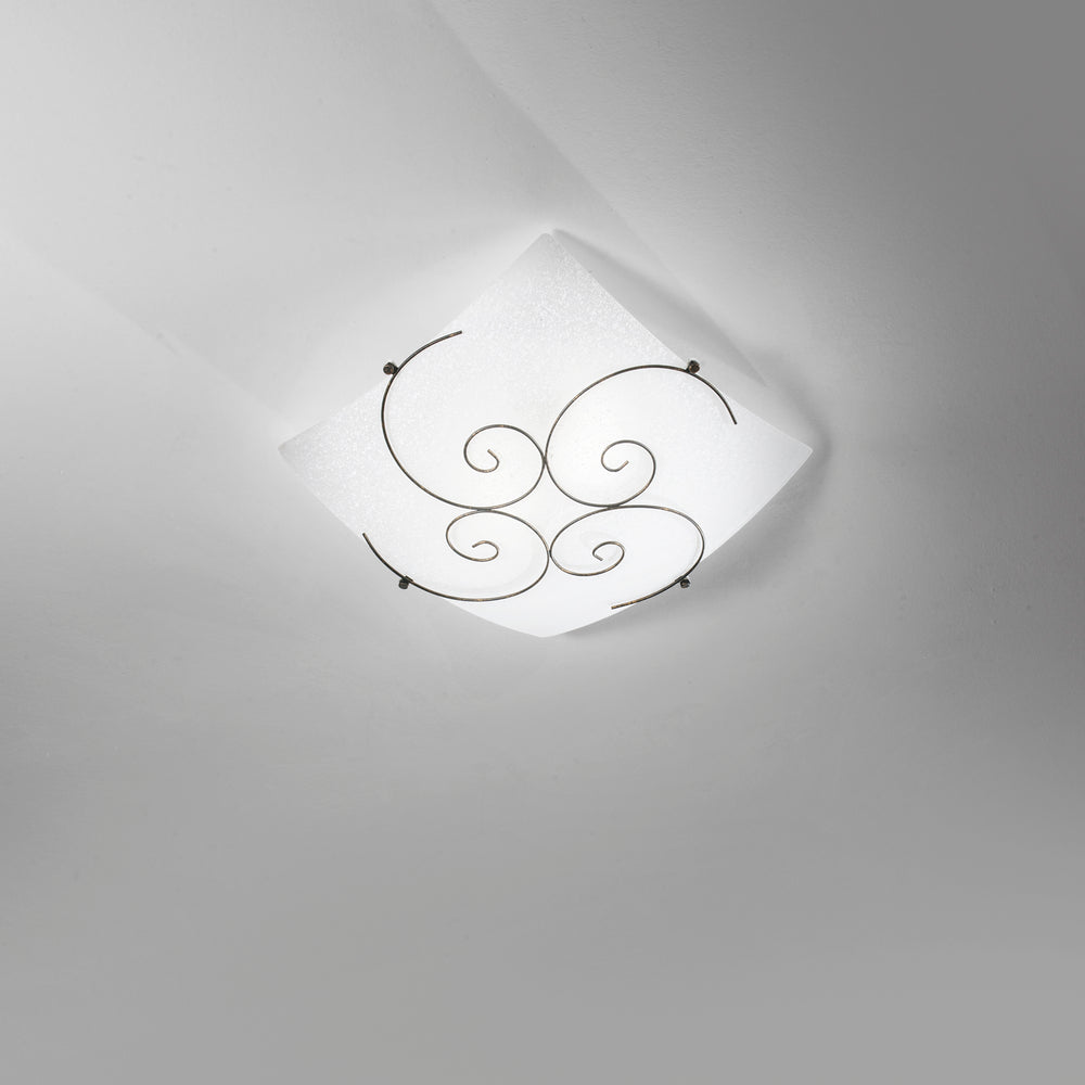 PLAFONIERA RICCIOLO BIANCA 2XE27 40X10X40CM