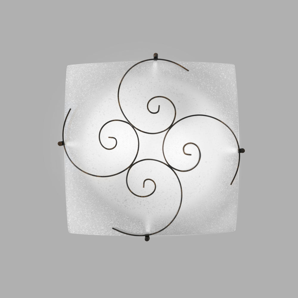 PLAFONIERA RICCIOLO BIANCA 2XE27 40X10X40CM
