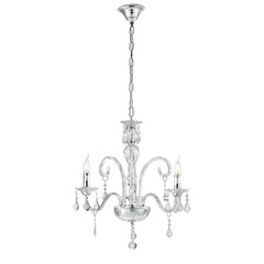LAMPADARIO CRISTALLO TRASPARENTE 3XE14 66X135CM