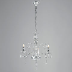 LAMPADARIO CRISTALLO TRASPARENTE 3XE14 66X135CM