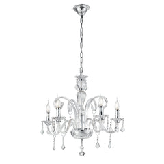 LAMPADARIO CRISTALLO TRASPARENTE 5XE14 66X135CM