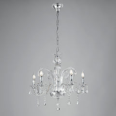 LAMPADARIO CRISTALLO TRASPARENTE 5XE14 66X135CM