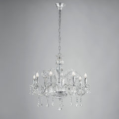 LAMPADARIO CRISTALLO TRASPARENTE 8XE14 70X135CM