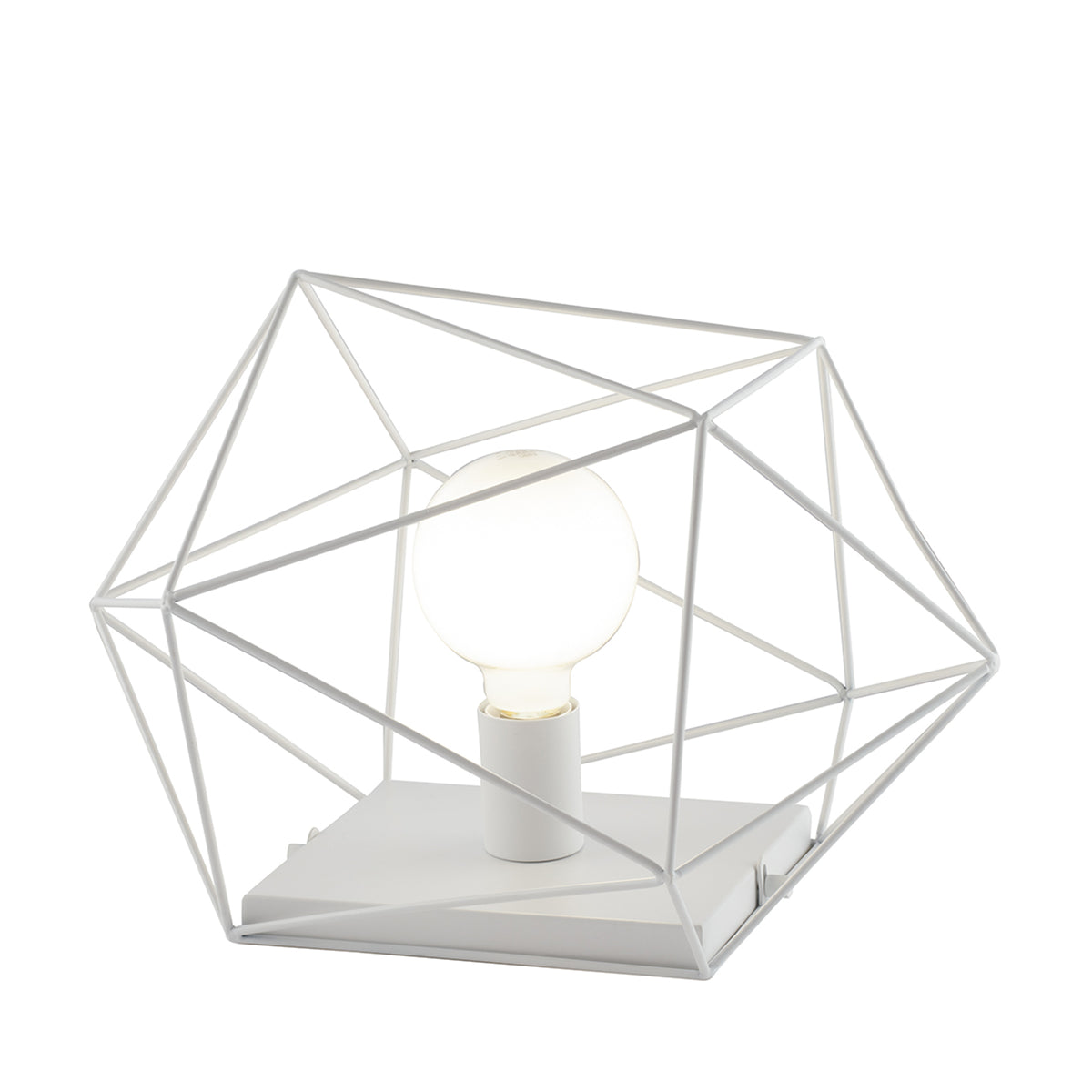 "Lampada da tavolo ABRAXAS in metallo bianco."