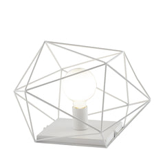 "Lampada da tavolo ABRAXAS in metallo bianco."