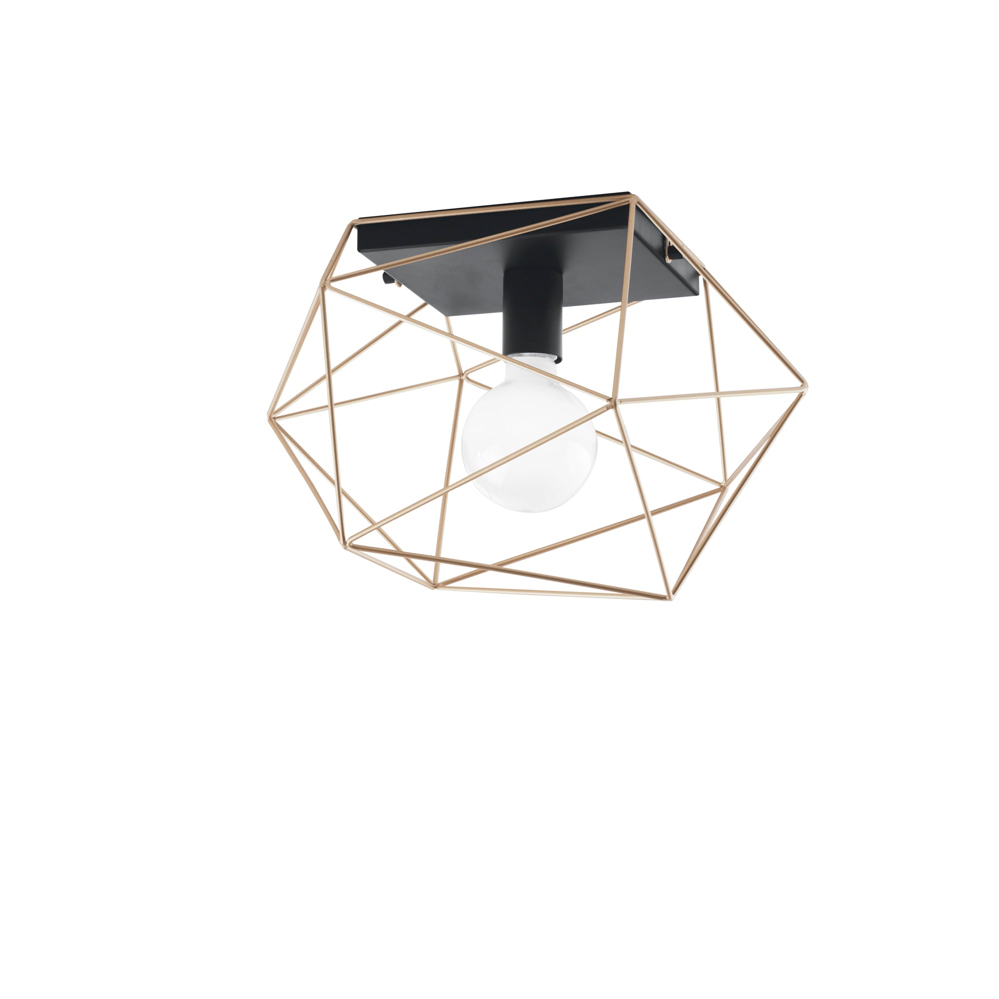 PLAFONIERA ABRAXAS NERA/ORO 1XE27 20X18,5X26,5CM