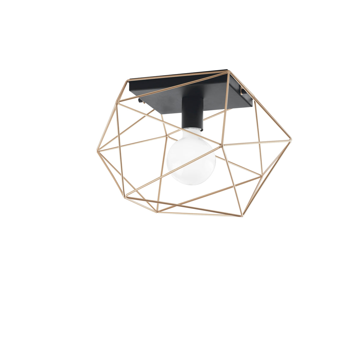 PLAFONIERA ABRAXAS NERA/ORO 1XE27 20X18,5X26,5CM