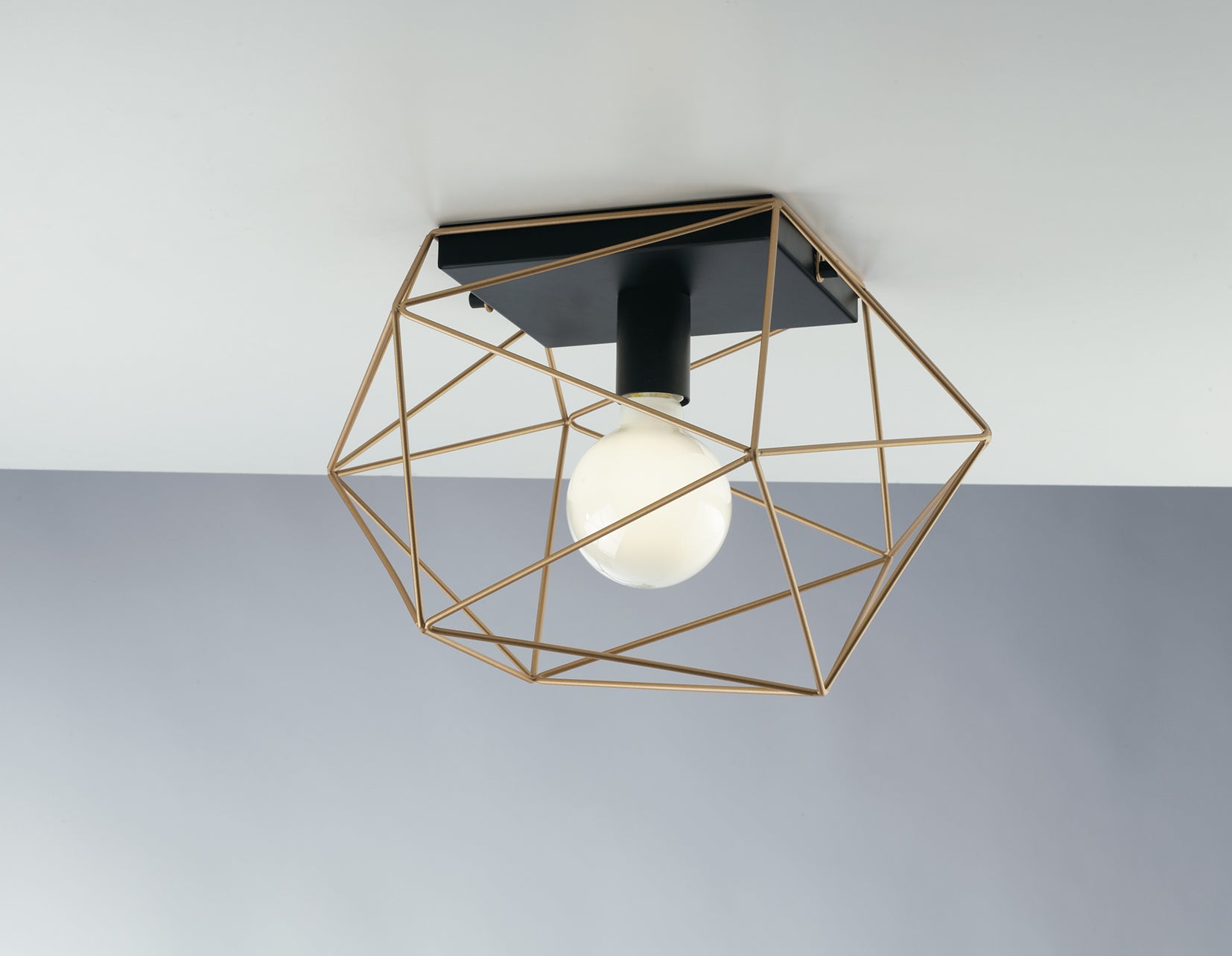 PLAFONIERA ABRAXAS NERA/ORO 1XE27 20X18,5X26,5CM