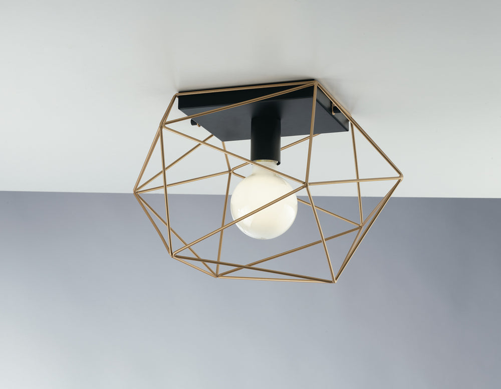 PLAFONIERA ABRAXAS NERA/ORO 1XE27 20X18,5X26,5CM