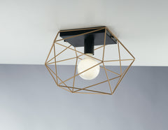 PLAFONIERA ABRAXAS NERA/ORO 1XE27 20X18,5X26,5CM