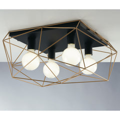 PLAFONIERA ABRAXAS NERA/ORO 4XE27 41,7X40X26,5CM