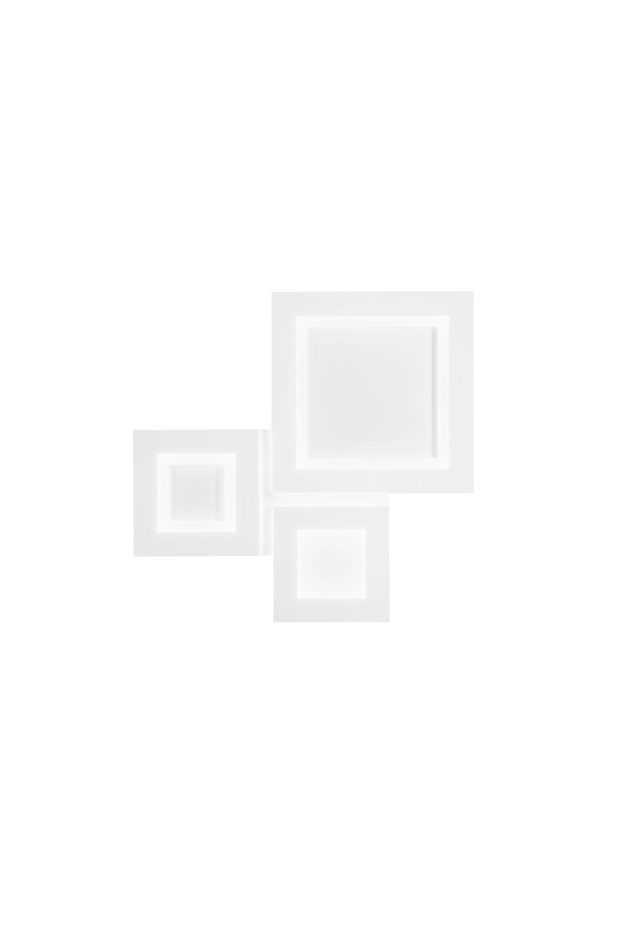 "Plafoniera Albers in alluminio bianco, CCT, 62,5cm X 35cm - composizione"