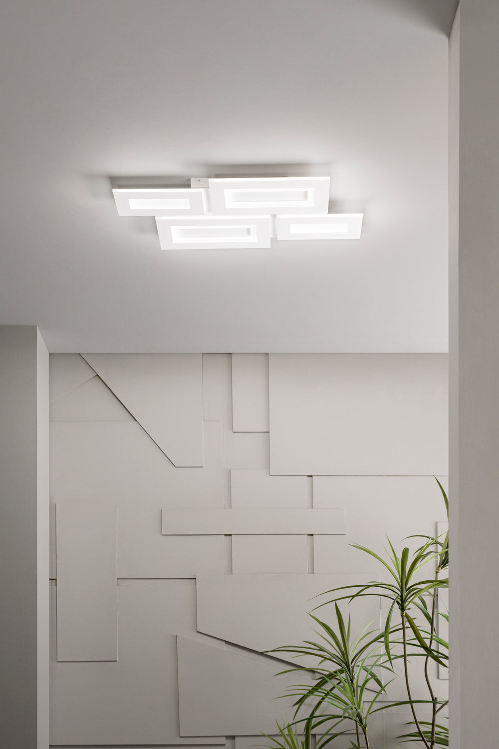 PLAFONIERA ALBERS BIANCA IN METALLO 40W CCT 3000/4000/6500K 62.5X35X5CM
