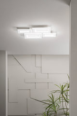 PLAFONIERA ALBERS BIANCA IN METALLO 40W CCT 3000/4000/6500K 62.5X35X5CM