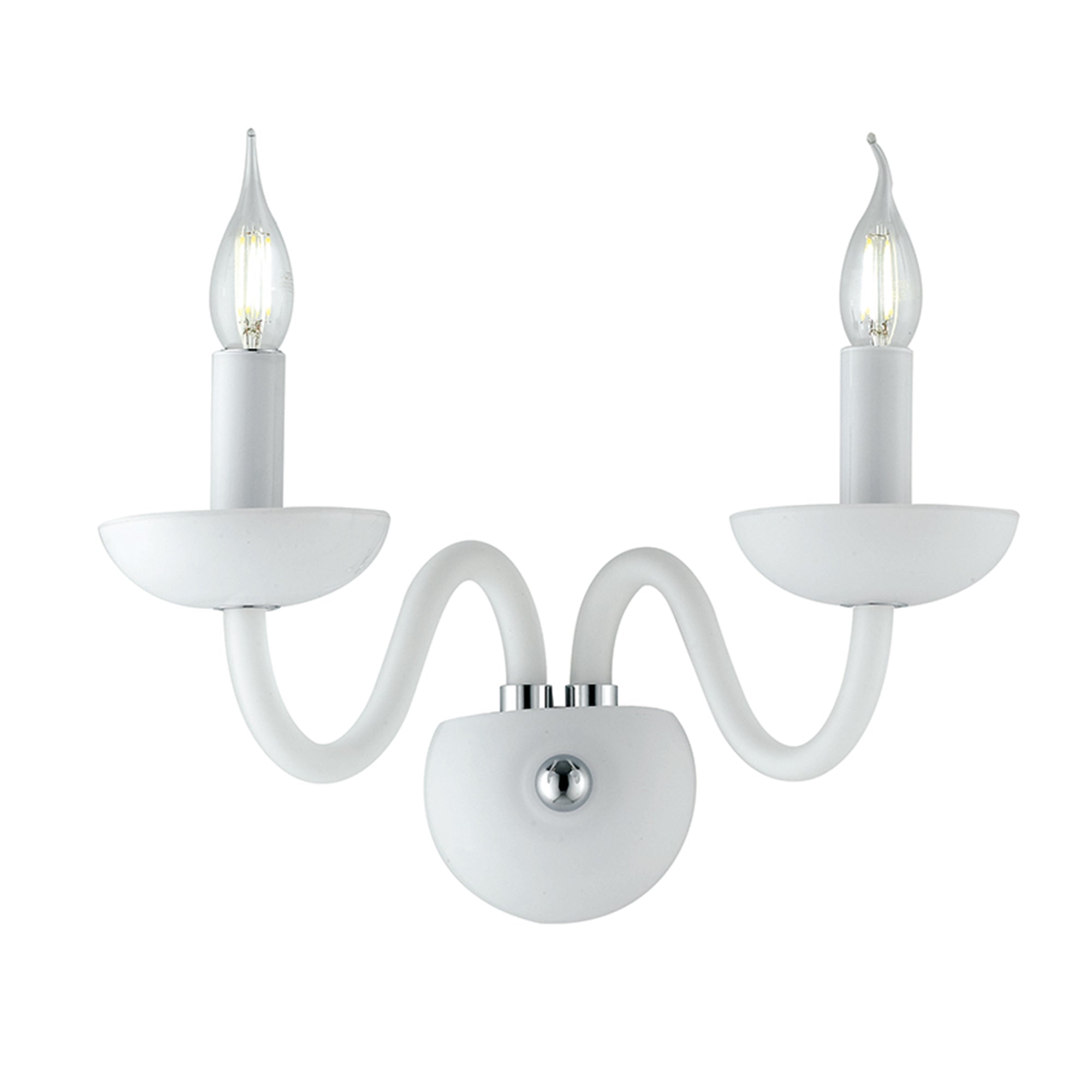 "Applique ALFIERE in vetro soffiato bianco a due luci"