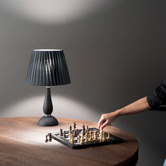 LUME ALFIERE NERO/CROMO 1XE14 32X54CM