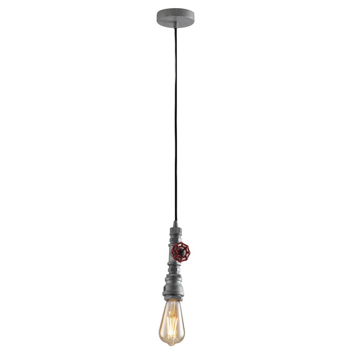 SOSPENSIONE AMARCORD ZINCATA 1XE27 12X120CM