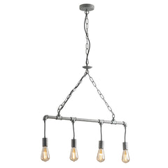 SOSPENSIONE AMARCORD ZINCATA 4XE27 86X110CM