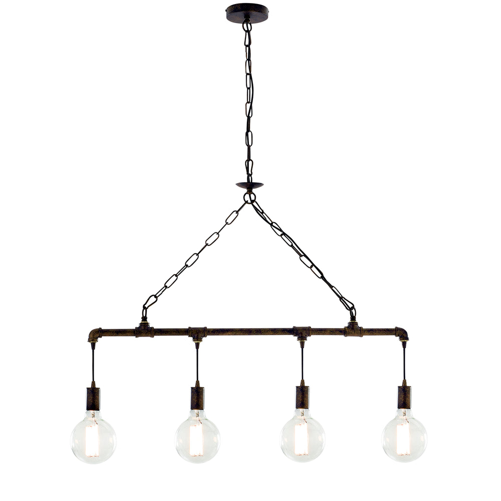 SOSPENSIONE AMARCORD RUGGINE 4XE27 86X110CM