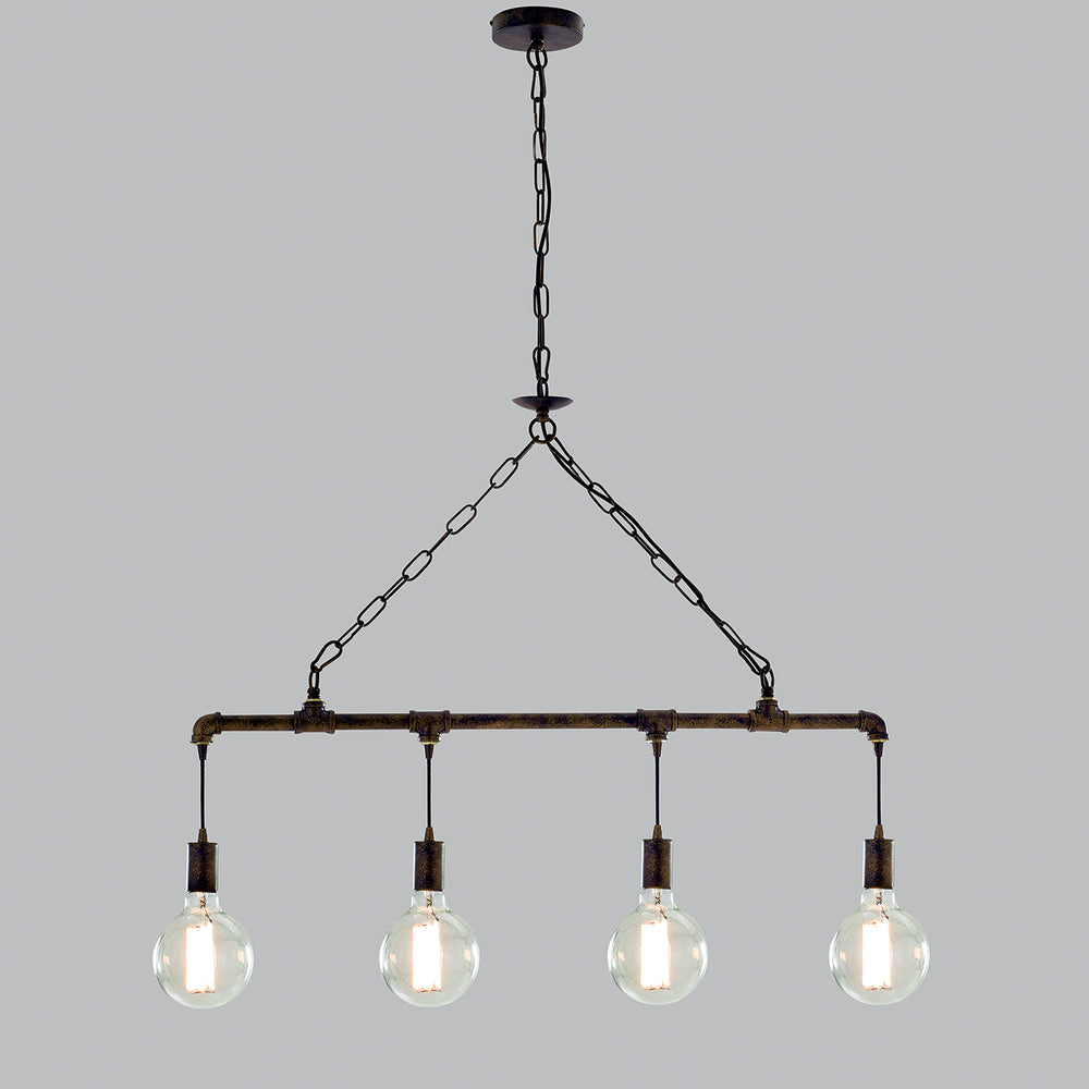 SOSPENSIONE AMARCORD RUGGINE 4XE27 86X110CM