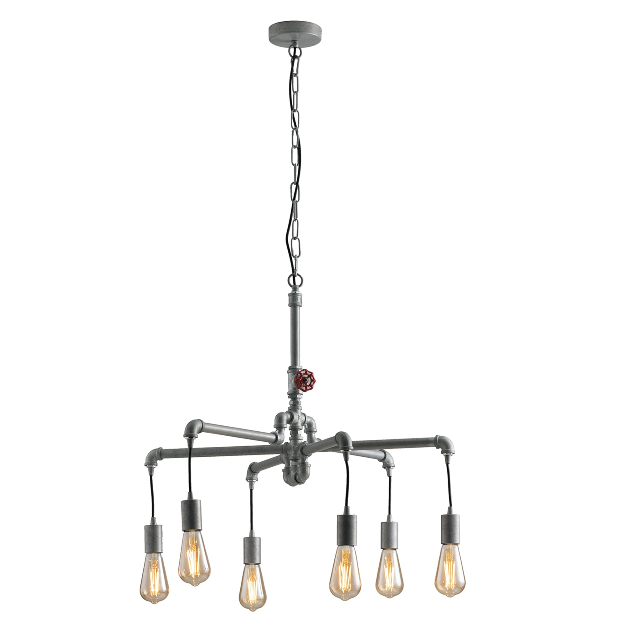 SOSPENSIONE AMARCORD ZINCATA 6XE27 71X146CM