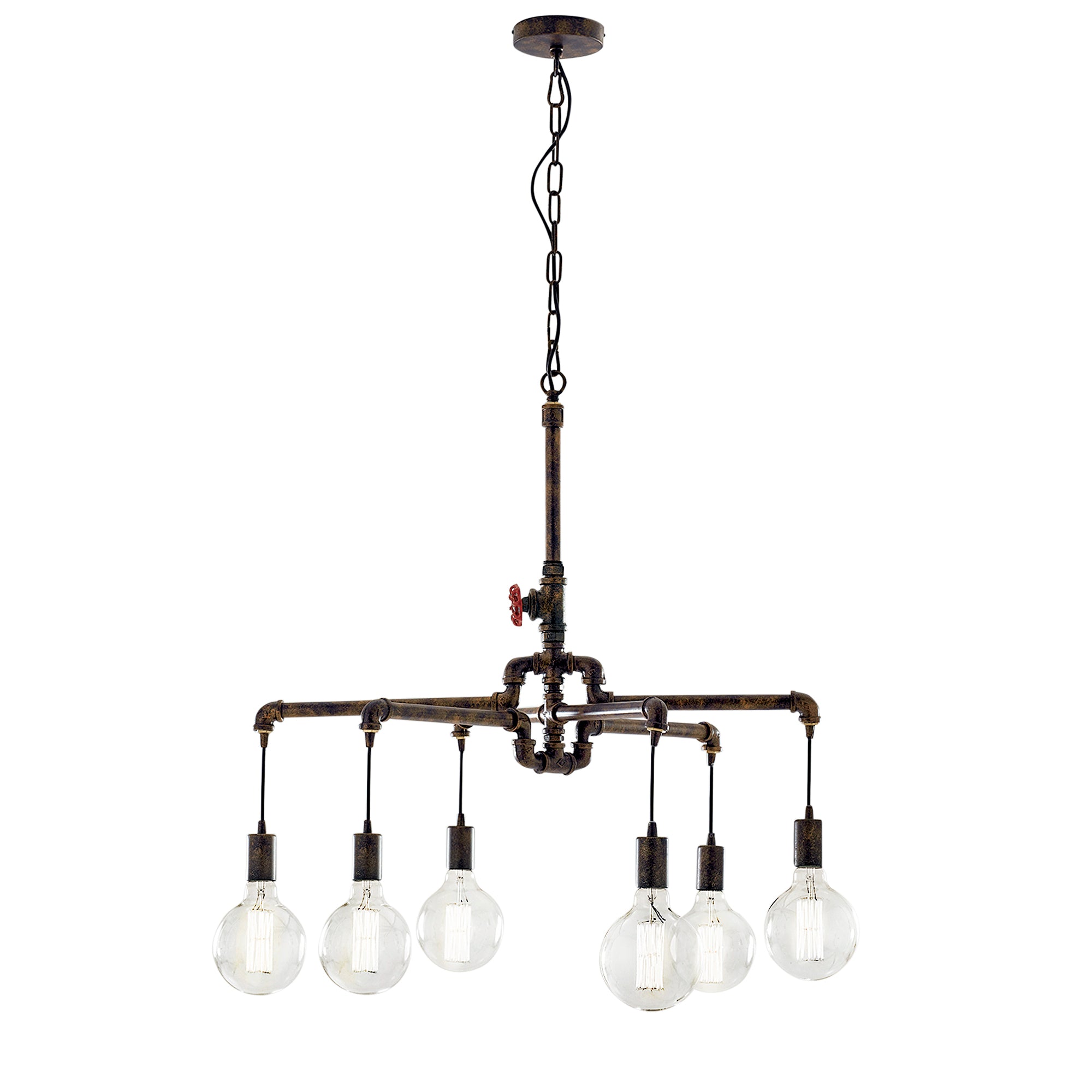 SOSPENSIONE AMARCORD RUGGINE 6XE27 71X146CM