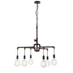 SOSPENSIONE AMARCORD RUGGINE 6XE27 71X146CM