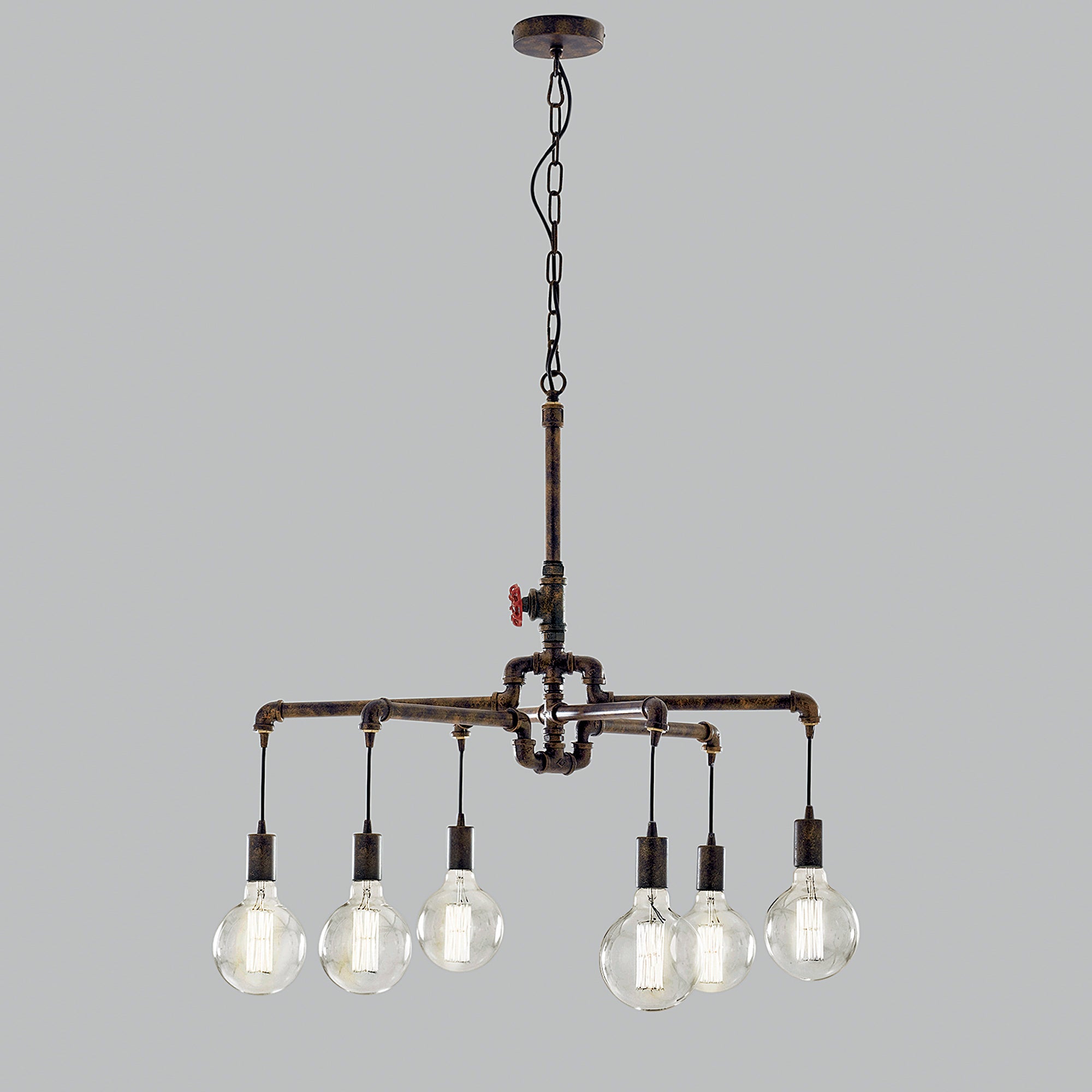SOSPENSIONE AMARCORD RUGGINE 6XE27 71X146CM