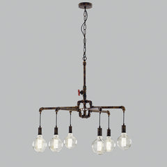 SOSPENSIONE AMARCORD RUGGINE 6XE27 71X146CM