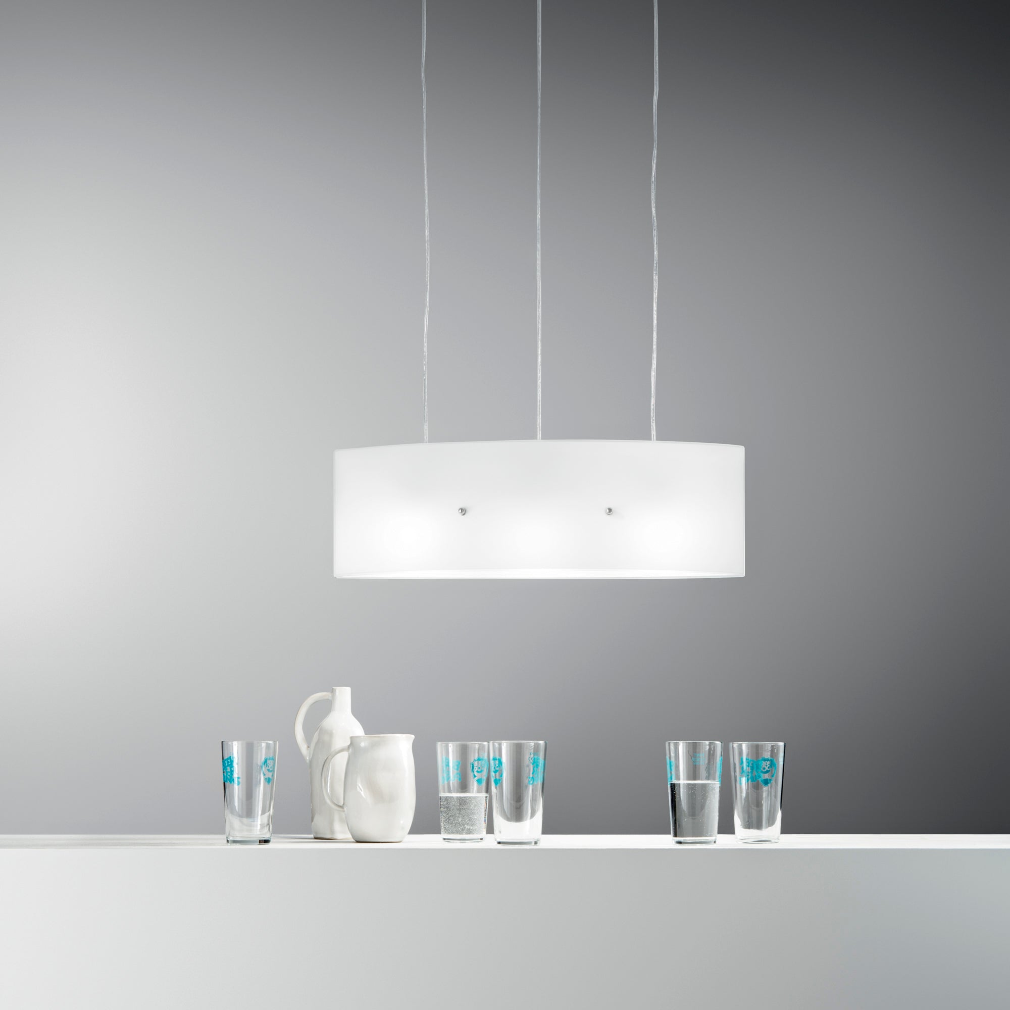 SOSPENSIONE AMSTERDAM BIANCA 3XE27 63X63X140CM
