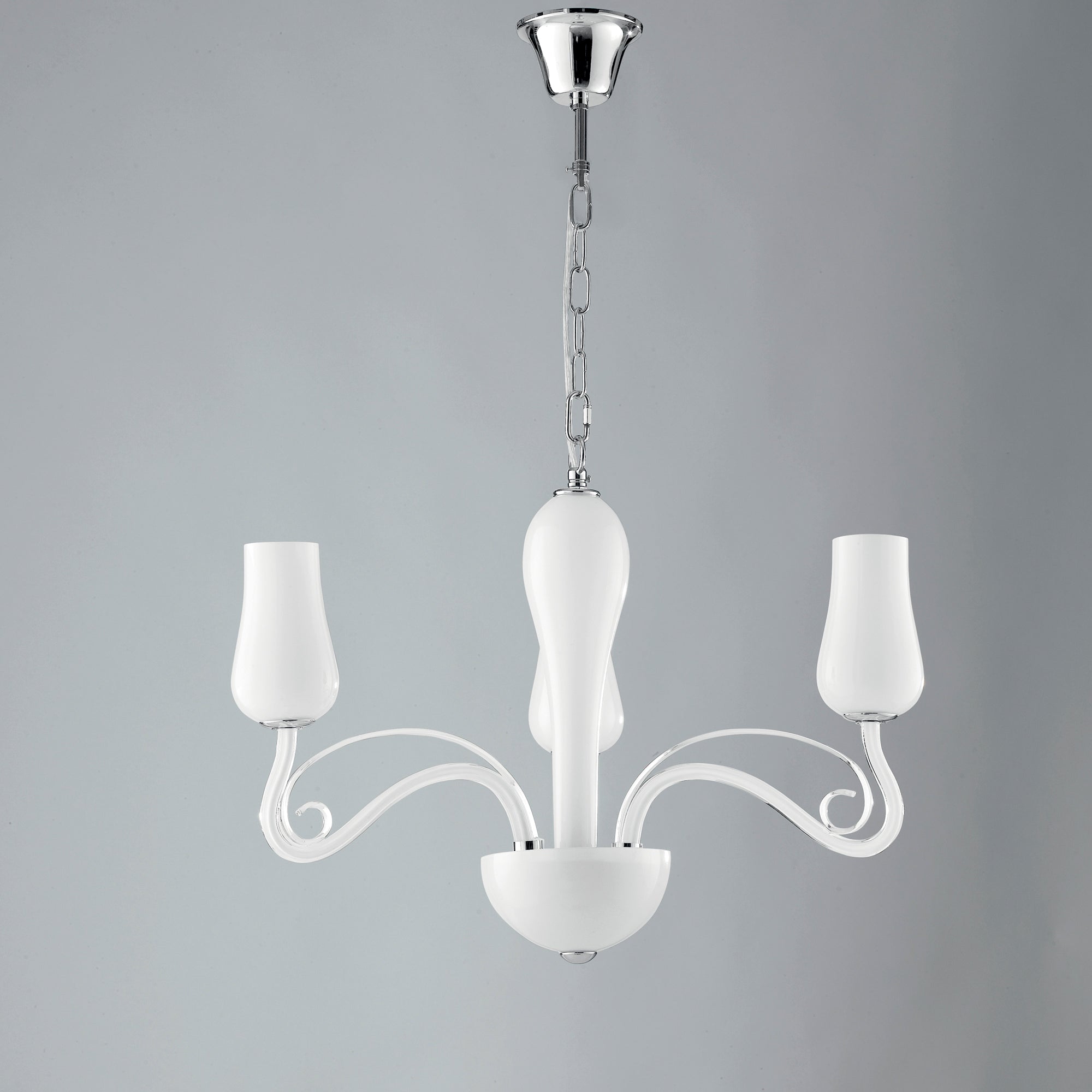 LAMPADARIO ANGEL BIANCO/CROMO 3XE14 64X115CM