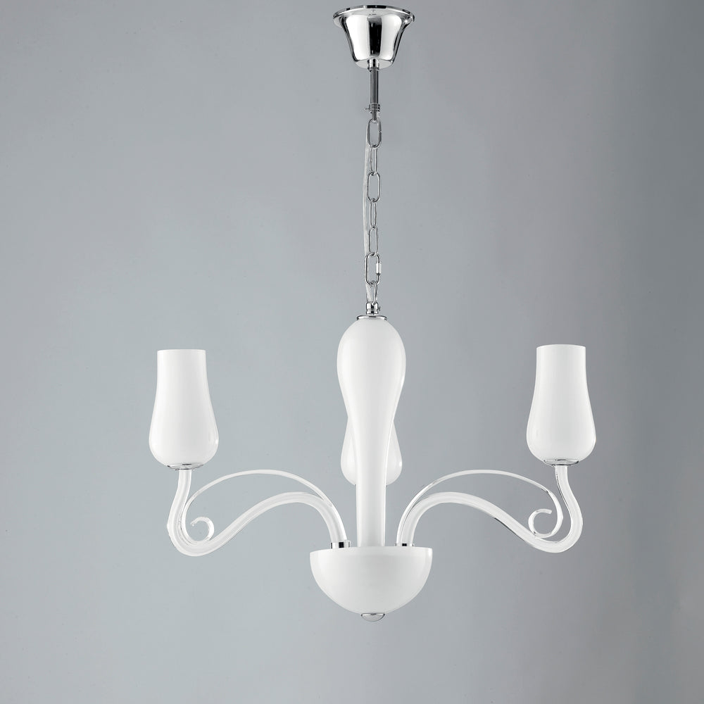 LAMPADARIO ANGEL BIANCO/CROMO 3XE14 64X115CM